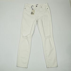 Paige Hoxton Ankle High Rise Skinny Sky Destructed White Size 29 NWT